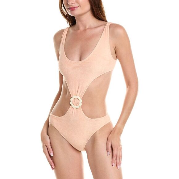 Lisa Marie Fernandez Womens  Scallop Cut Out One-Piece, Orange - Picture 1 of 3
